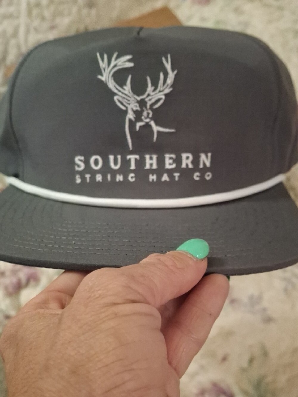 Southern String Hat Co. Gray Hat with White Rope Detail - Picture 11 of 11